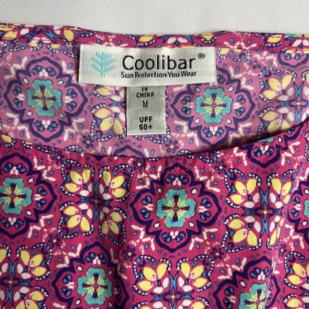 Coolibar Dress Womans Medium Pullover 3/4 Sleeve Oceanside Tunic SPU 50+ Pink - Picture 4 of 8